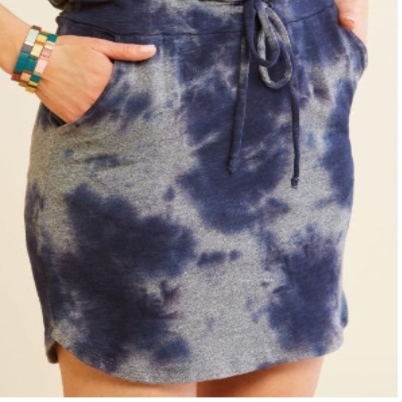 Sundry Blue & Gray Sleeveless Racerback Oversized Tie Waist Tank Dress Size 4 - Picture 4 of 16